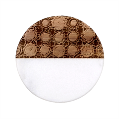 Retro Geometric Shapes And Flowers 3 Classic Marble Wood Coaster (round)  by violetheavensky