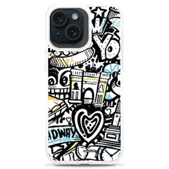 New York City Nyc Broadway Doodle Art Iphone 15 Plus Tpu Uv Print Case by Grandong