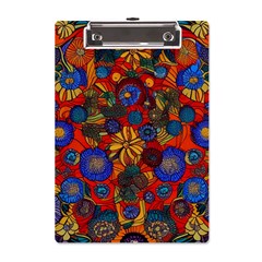 Mid Century Retro Floral 1970s 1960s Pattern 69 A5 Acrylic Clipboard by violetheavensky