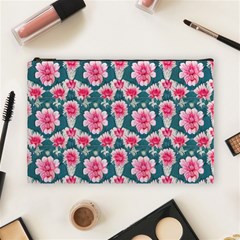 Retro 1880s Flowers Pattern 22 Cosmetic Bag (large) by violetheavensky