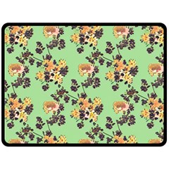 Retro 1880s Flowers Pattern 24 Fleece Blanket (large) by violetheavensky