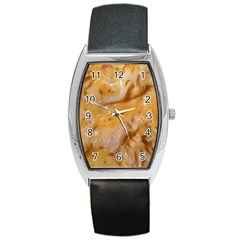 Homemade Flan Extreme Close-up Texture Barrel Style Metal Watch by dflcprintsclothing