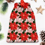 Poinsettia Pattern Seamless Pattern Christmas Xmas Bell Ornament (Two Sides) Back