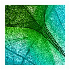 3d Leaves Texture Sheet Blue Green Medium Glasses Cloth by Cemarart