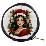 Young Woman With Santa Claus Clothes Isolated Illustration Wb Mini Makeup Bag Front