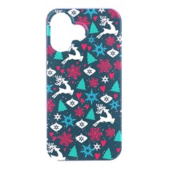 Holiday Season Pattern December Happy Holidays Merry Christmas Winter Family Festive New Year Iphone 16 Black Uv Print Pc Hardshell Case by Maspions