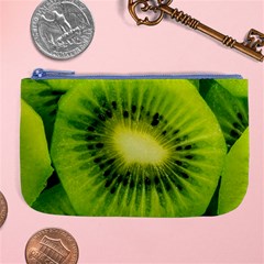 Kiwi Fruits, Close-up, Exotic Fruit Large Coin Purse by kyorashop23