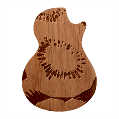 Kiwi Fruits, Close-up, Exotic Fruit Guitar Shape Wood Guitar Pick Holder Case And Picks Set by kyorashop23