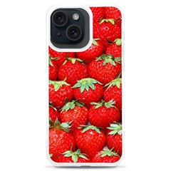 Strawberry Texture, Macro, Ripe Strawberry Iphone 15 Plus Tpu Uv Print Case by kyorashop23