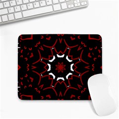 Red Shapes Mandala   Small Mousepad by ConteMonfrey