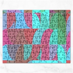 Geometric Ocean Purple Blue Pink Rectangular Jigsaw Puzzl by ConteMonfrey