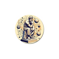 Thinker Sculpture Design Geometric Golf Ball Marker by Salmanaz77