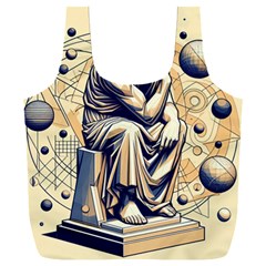 Thinker Sculpture Design Geometric Full Print Recycle Bag (xxxl) by Salmanaz77