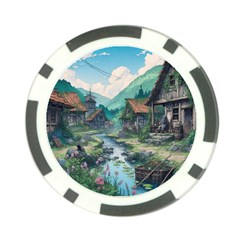 Village Nature Winter Landscape Poker Chip Card Guard (10 Pack) by Salmanaz77