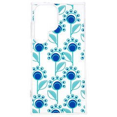 Blue Daisy Minimalist Leaves   Samsung Galaxy S24 Plus 6 7 Inch Tpu Uv Case by ConteMonfrey