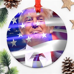 Donald Trump Flag Round Ornament (two Sides) by vintagetrump