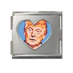 Orange Donald Trump Mega Link Heart Italian Charm (18mm) Front