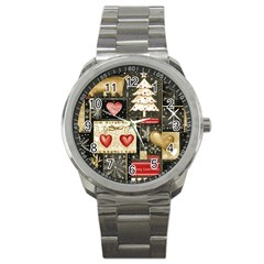 Christmas Reindeer Sport Metal Watch by Posterlux