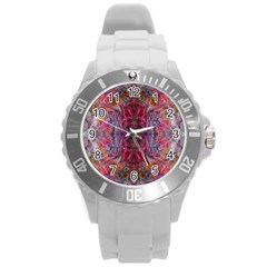 Blend Round Plastic Sport Watch (l) by kaleidomarblingart