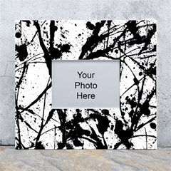 Inksplats White Wall Photo Frame 5  X 7  by SpinnyChairDesigns