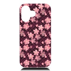 Cherry Blossoms Japanese Iphone 16 Black Uv Print Pc Hardshell Case by HermanTelo