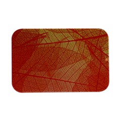 Abstract Texture Of Colorful Bright Pattern Of Transparent Leaves Of Orange And Yellow Color Open Lid Metal Box (silver)   by Posterlux