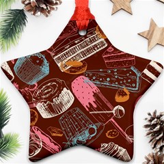 Sweet Food Seamless Pattern Ornament (star) by Paksenen