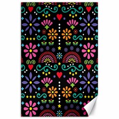 Mexican Folk Art Seamless Pattern Colorful Canvas 24  X 36  by Paksenen