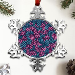 Summer Pineapples Metal Small Snowflake Ornament by Paksenen