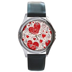 Be My Valentine Round Metal Watch by pollyparadiseartshop