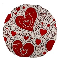 Be My Valentine Large 18  Premium Round Cushions by pollyparadiseartshop