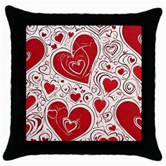 Be My Valentine Throw Pillow Case (black) by pollyparadiseartshop