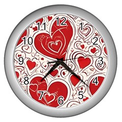 Be My Valentine Wall Clock (silver) by pollyparadiseartshop