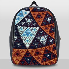 Fractal Triangle Geometric Abstract Pattern School Bag (xl) by Cemarart