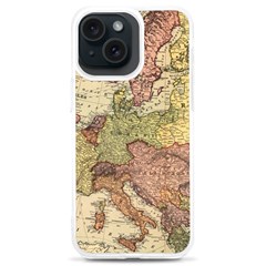 Retro Old Vintage Map Of Europe Iphone 15 Plus Tpu Uv Print Case by Bedest