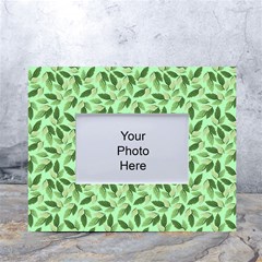 Leaves Pattern Texture Seamless White Tabletop Photo Frame 4 x6  by Hannah976