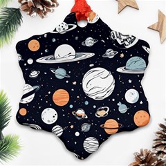 Space Galaxy Universe Stars Sky Ornament (snowflake) by Paksenen