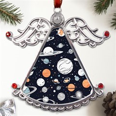 Space Galaxy Universe Stars Sky Metal Angel With Crystal Ornament by Paksenen