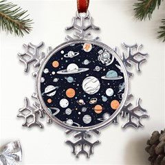 Space Galaxy Universe Stars Sky Metal Large Snowflake Ornament by Paksenen