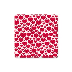 Hearts Valentine Pattern Seamless Square Magnet by Bedest