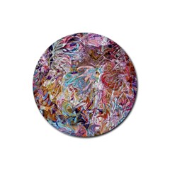 Abstract Waves Rubber Coaster (round) by kaleidomarblingart