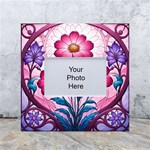 Fantasy Pink Flowers Stained Glass White Box Photo Frame 4  x 6  Front