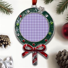 Purple Plaid Tartan 2 Metal X mas Lollipop With Crystal Ornament by dressshop