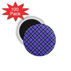 Blue Tartan Plaid 1 Diagonal 1 75  Magnets (100 Pack)  by dressshop