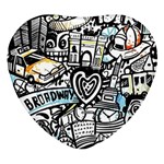 Doodle New York City Nyc Heart Glass Fridge Magnet (4 pack) Front