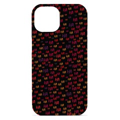 Pattern Ha Ha Ha  Abstract Black Dark Doodle Hahaha Pattern Physco Iphone 15 Black Uv Print Pc Hardshell Case by Salmanaz77