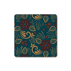 Flowers Floral Retro Flower Texture Square Magnet