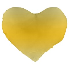 Cream Yellow To Amber Orange Bilinear Gradient Large 19  Premium Flano Heart Shape Cushions by GradientsOmbre