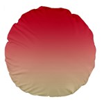 Crimson Red To Cream Yellow Linear Gradient Large 18  Premium Flano Round Cushions Front