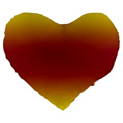 Electric Yellow To Burgundy Red Bilinear Gradient Large 19  Premium Flano Heart Shape Cushions by GradientsOmbre